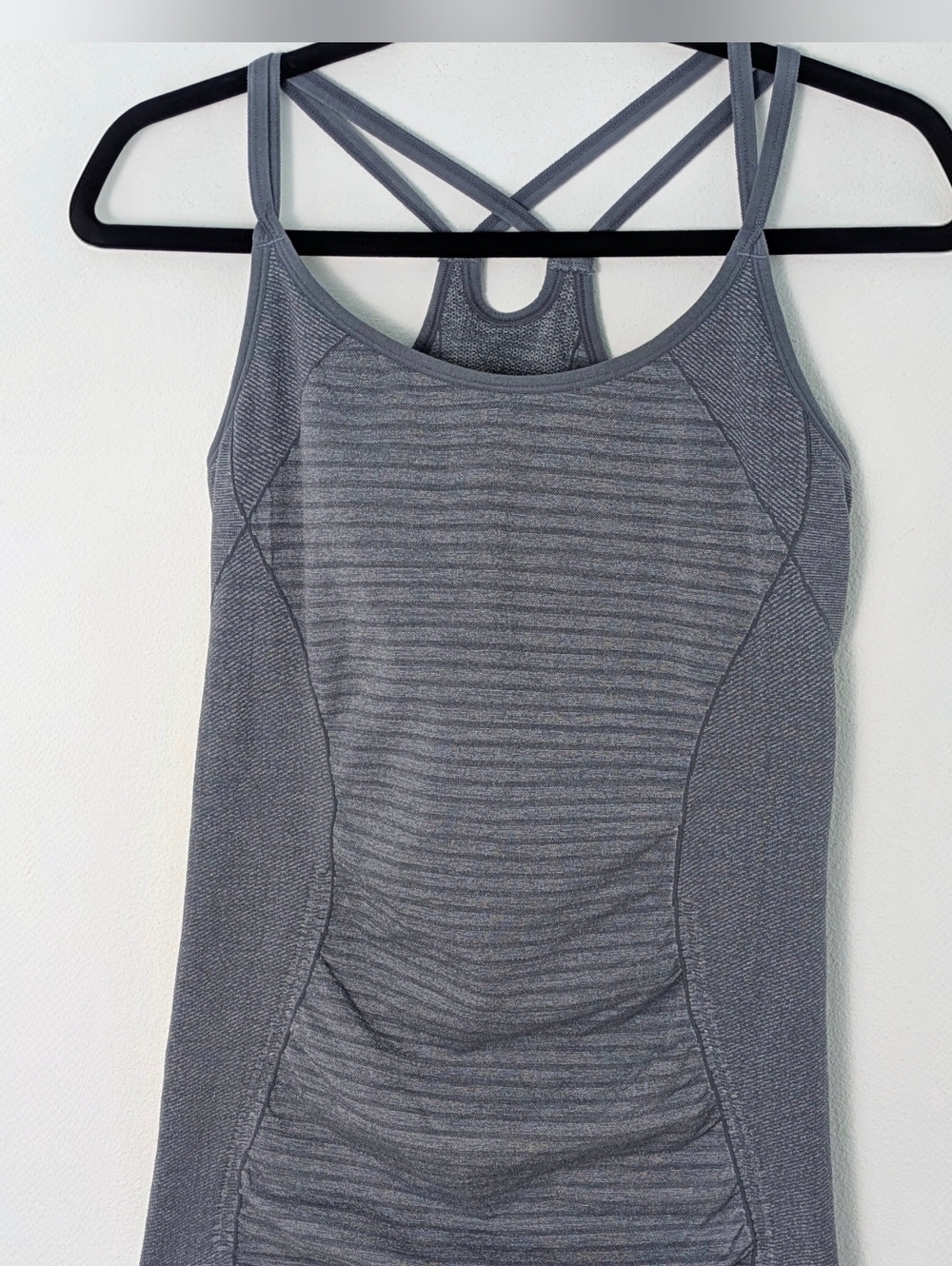 Zella Grey Dry-Fit Spaghetti Strap Runners Tank Top Size L Race Back Gym Yoga - Picture 3 of 10